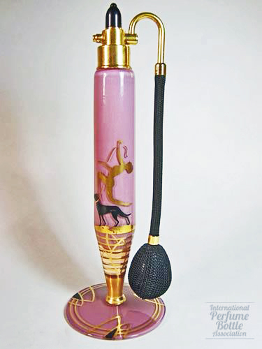 Art Deco Atomizer Ladies Walking Greyhounds