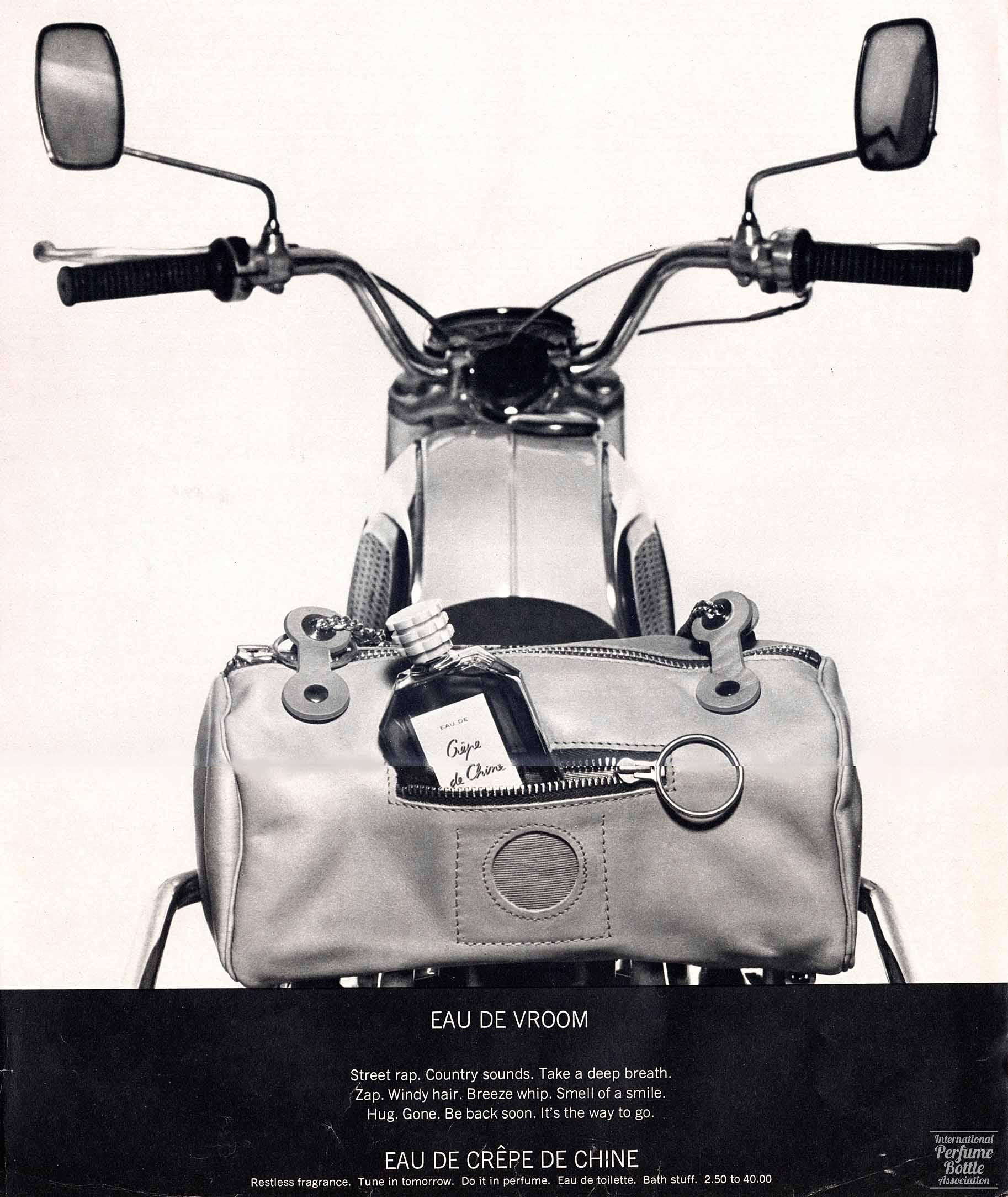 "Eau de Crêpe de Chine" by F. Millot Advertisement - c 1960's