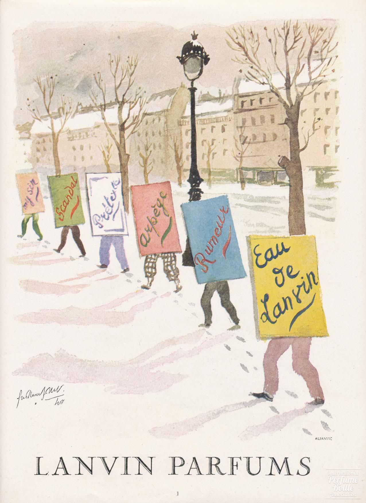 Lanvin Perfumes Advertisement - 1947