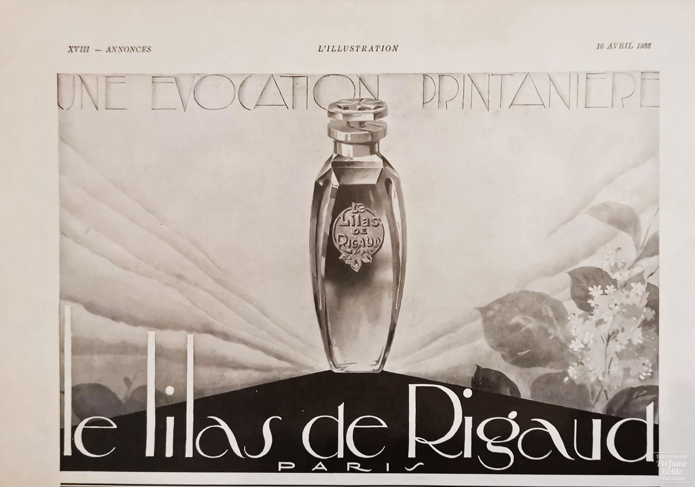 "Le Lilas" by Rigaud Advertisement - 1932