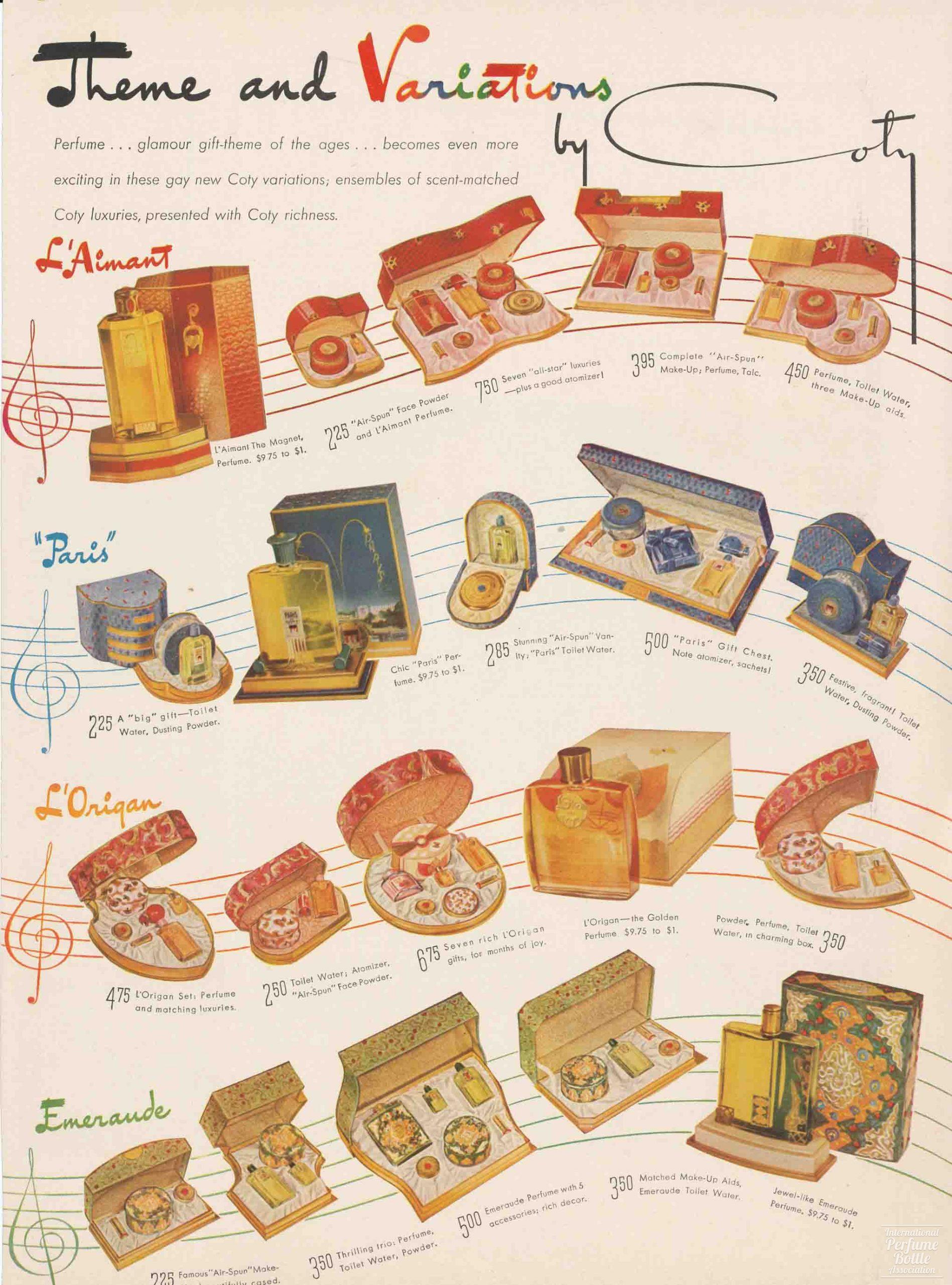 "Theme and Variations" Advertisement by Coty - 1941