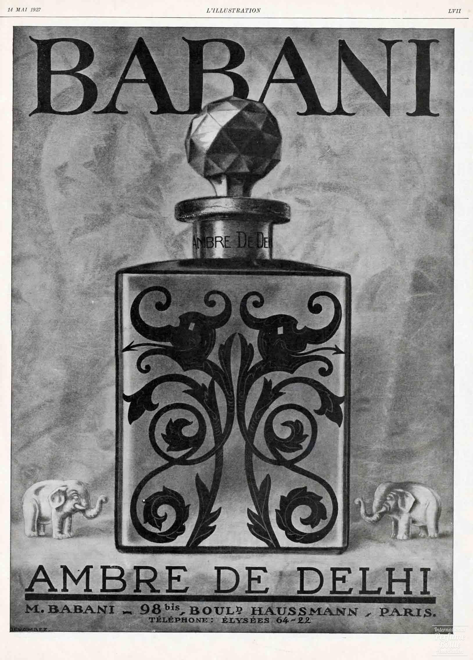 "Ambre de Delhi" by Babani Advertisement - 1927