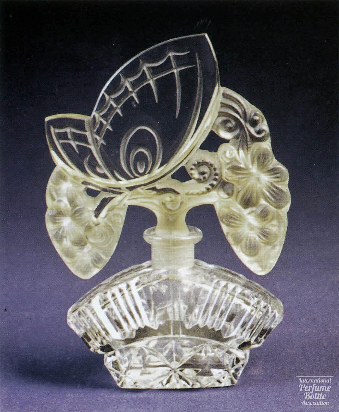 Czech Bottle With Yellow Butterfly