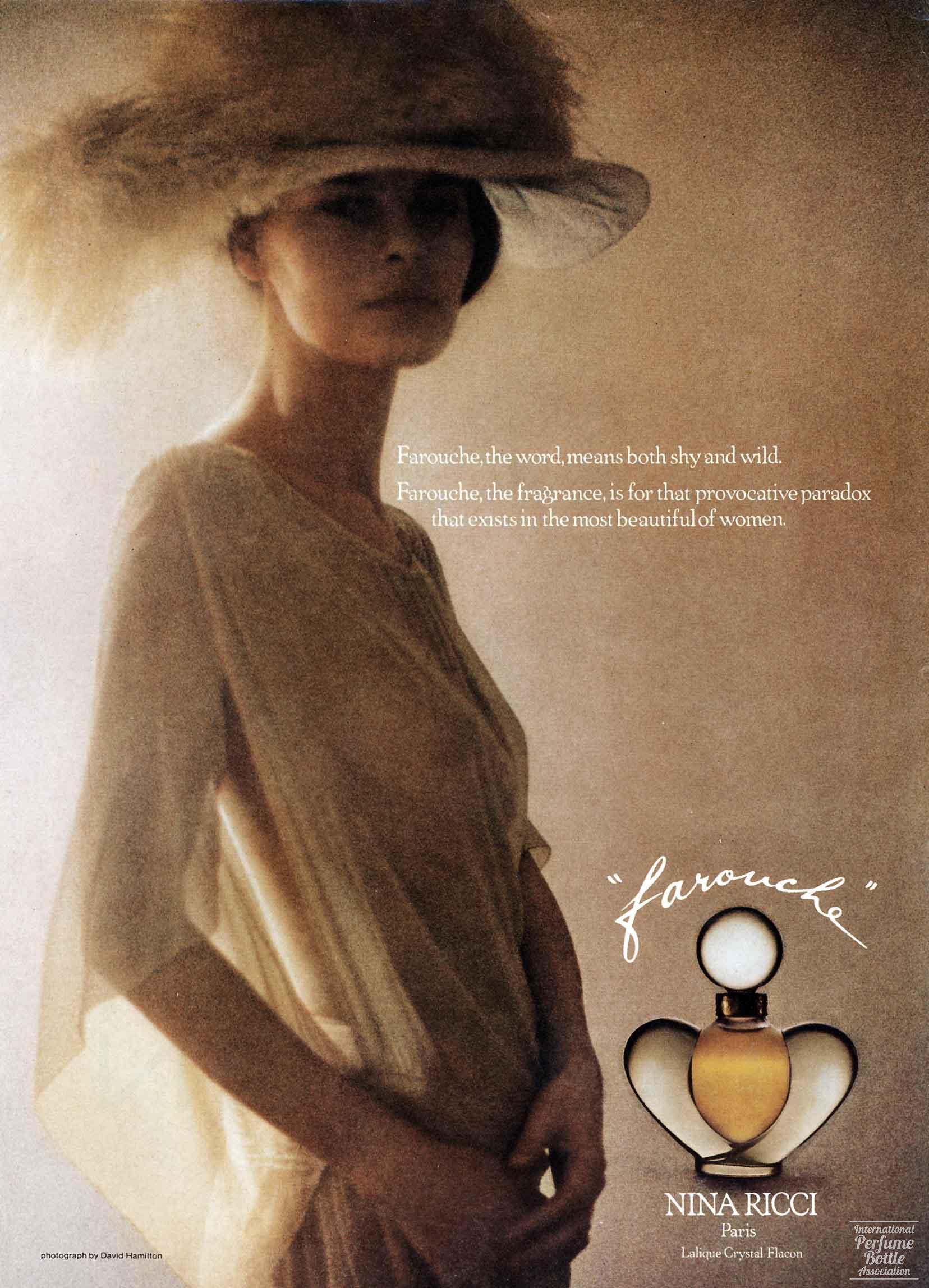 "Farouche" by Nina Ricci Advertisement - 1976