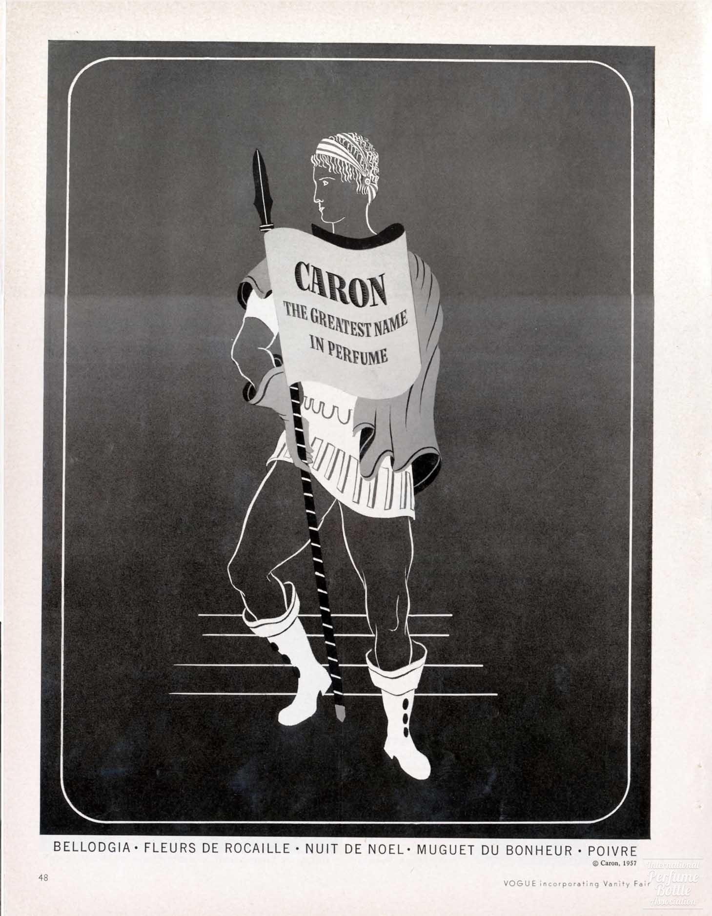 Perfumes by Caron Roman Soldier Advertisement - 1957