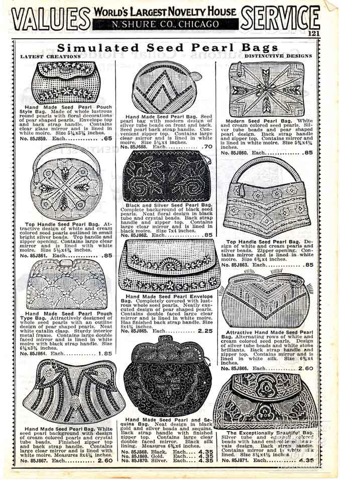 Simulated Seed Pearl Bags Advertisement - 1936