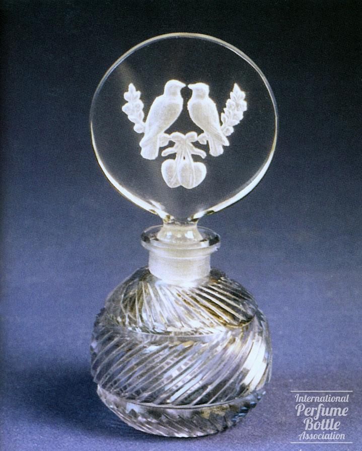 Czech Bottle With Lovebirds Stopper