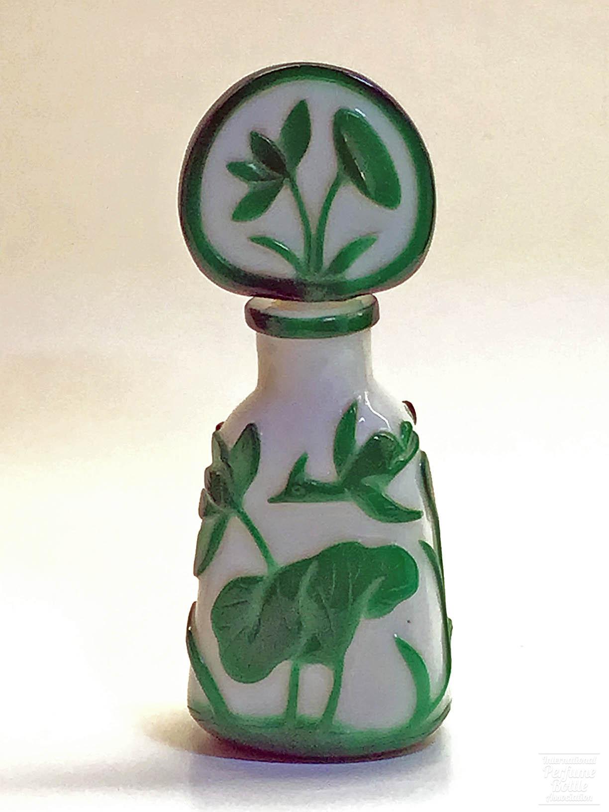 Peking Cameo Glass Bottle With Swooping Bird