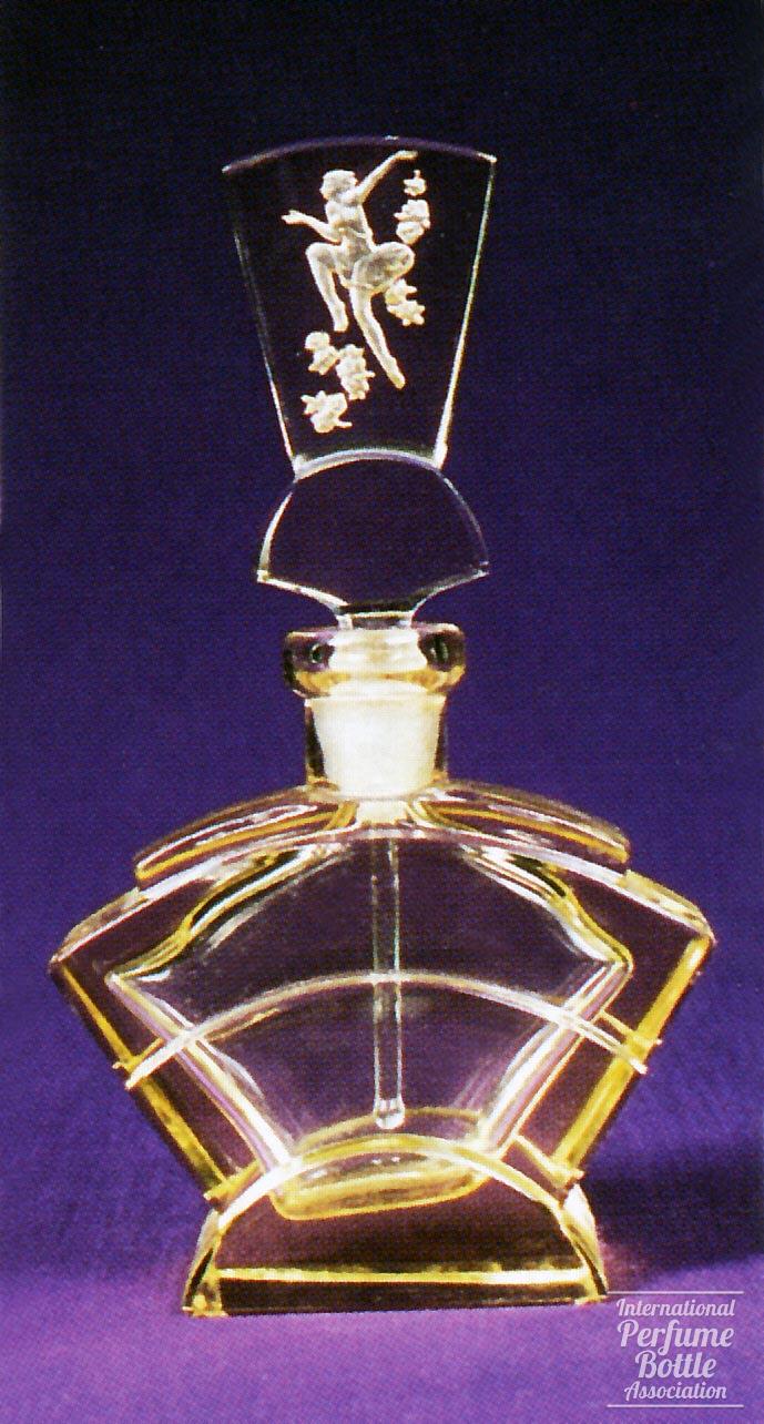 Yellow Czech Bottle With Dancer