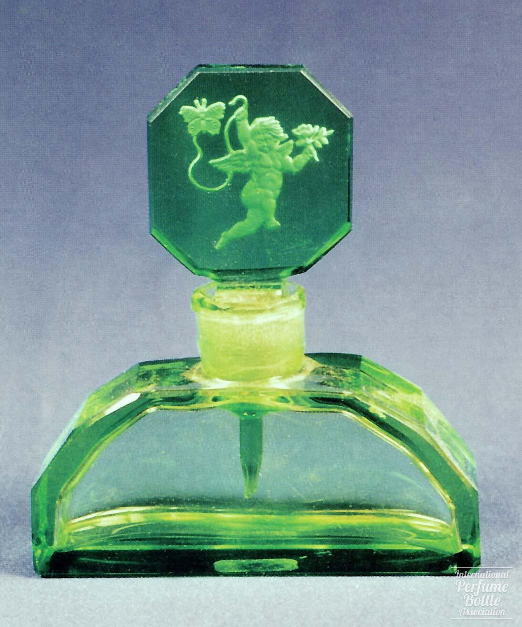 Green Cherub With Butterfly