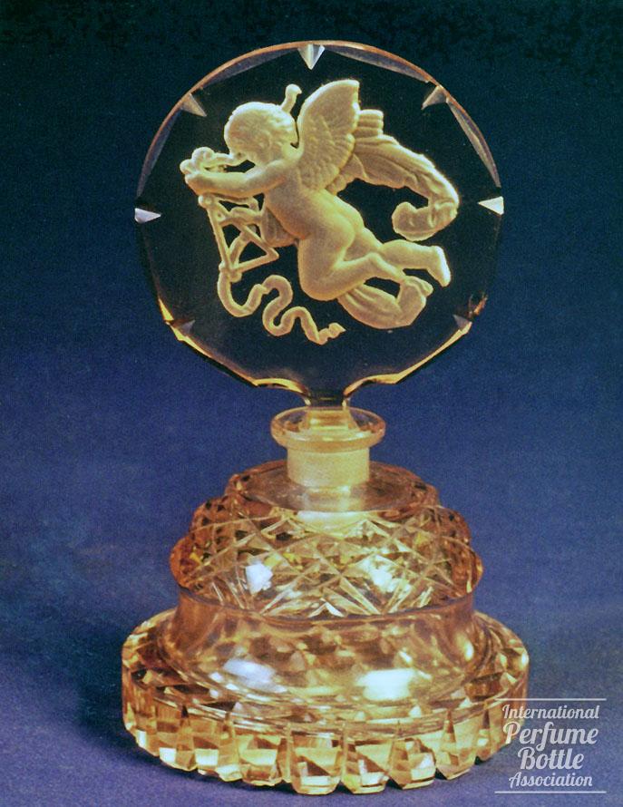 Peach Czech With Cherub Playing Triangle