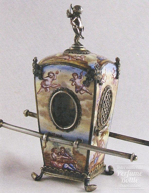 Sedan Chair Vinaigrette With Painted Enamel