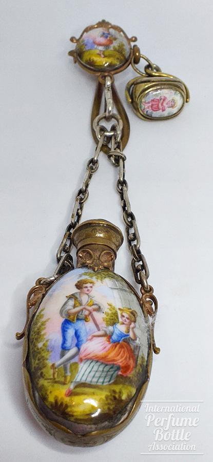 Porcelain and Silver Scent Bottle