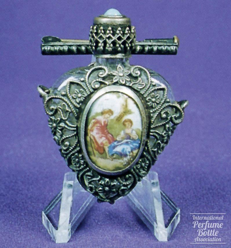 Heart Shaped Bottle With Porcelain Medallion