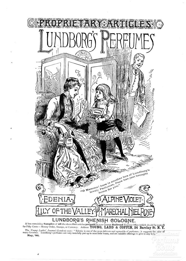 Perfumes by Lundborg Advertisement - 1886