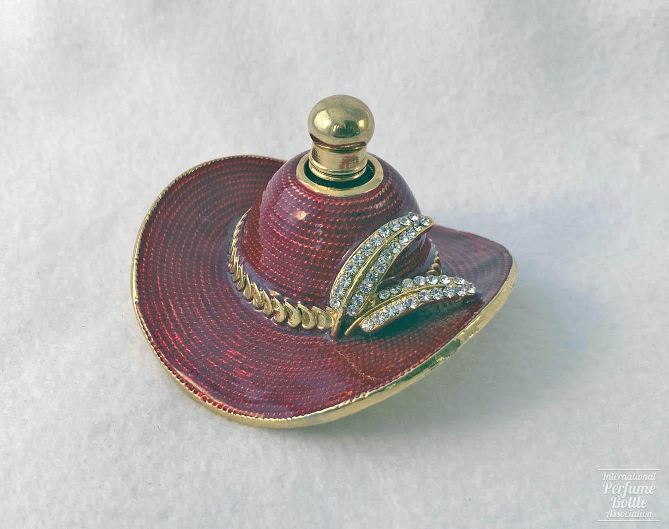 Red Hat Bottle With White Feathers