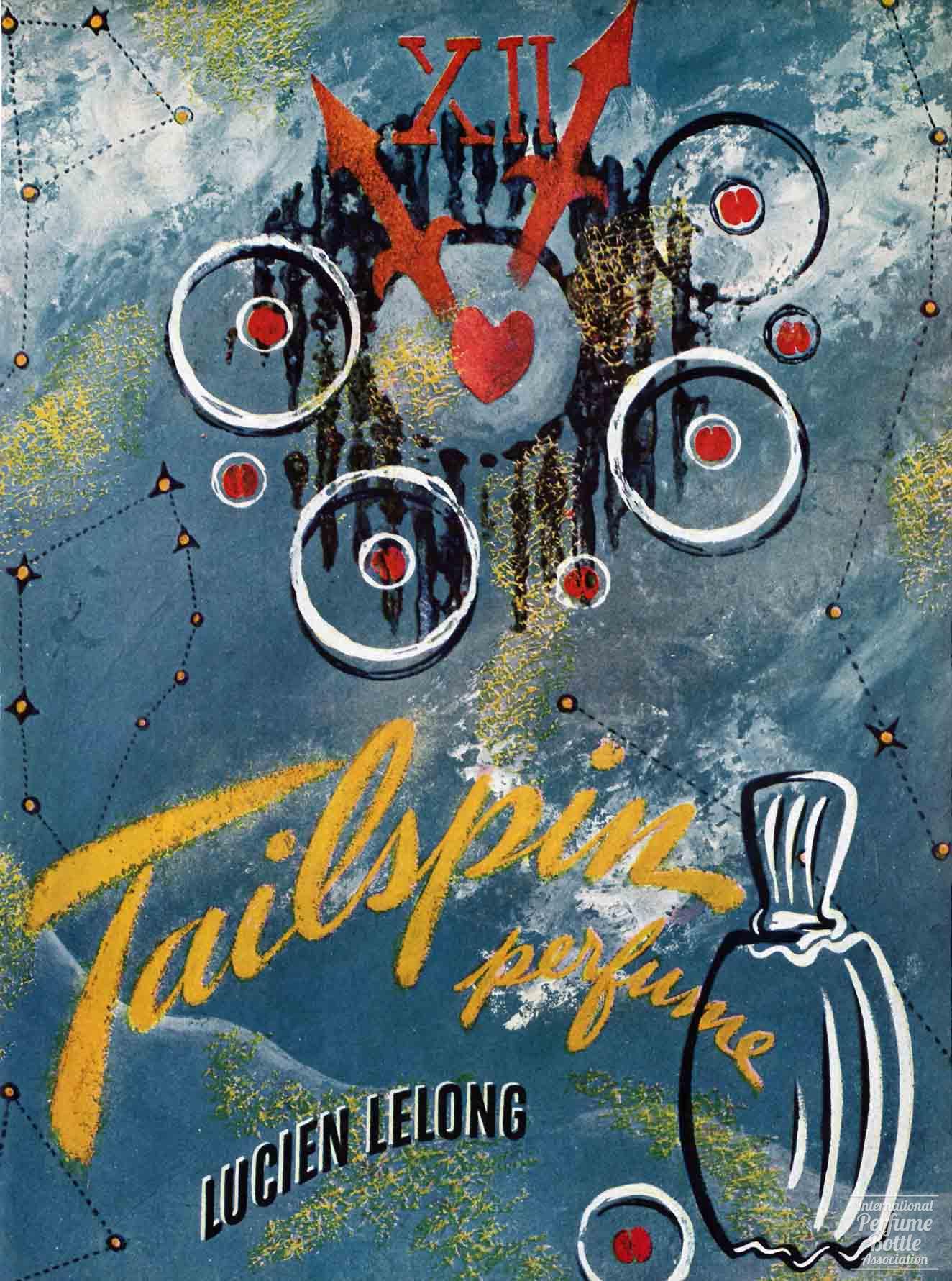 "Tailspin" by Lucien Lelong Advertisement - 1945