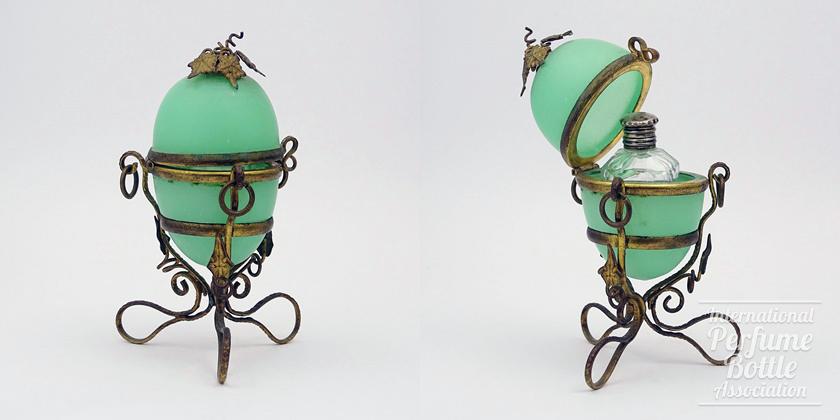Scent Bottle Inside Green Opaline Egg