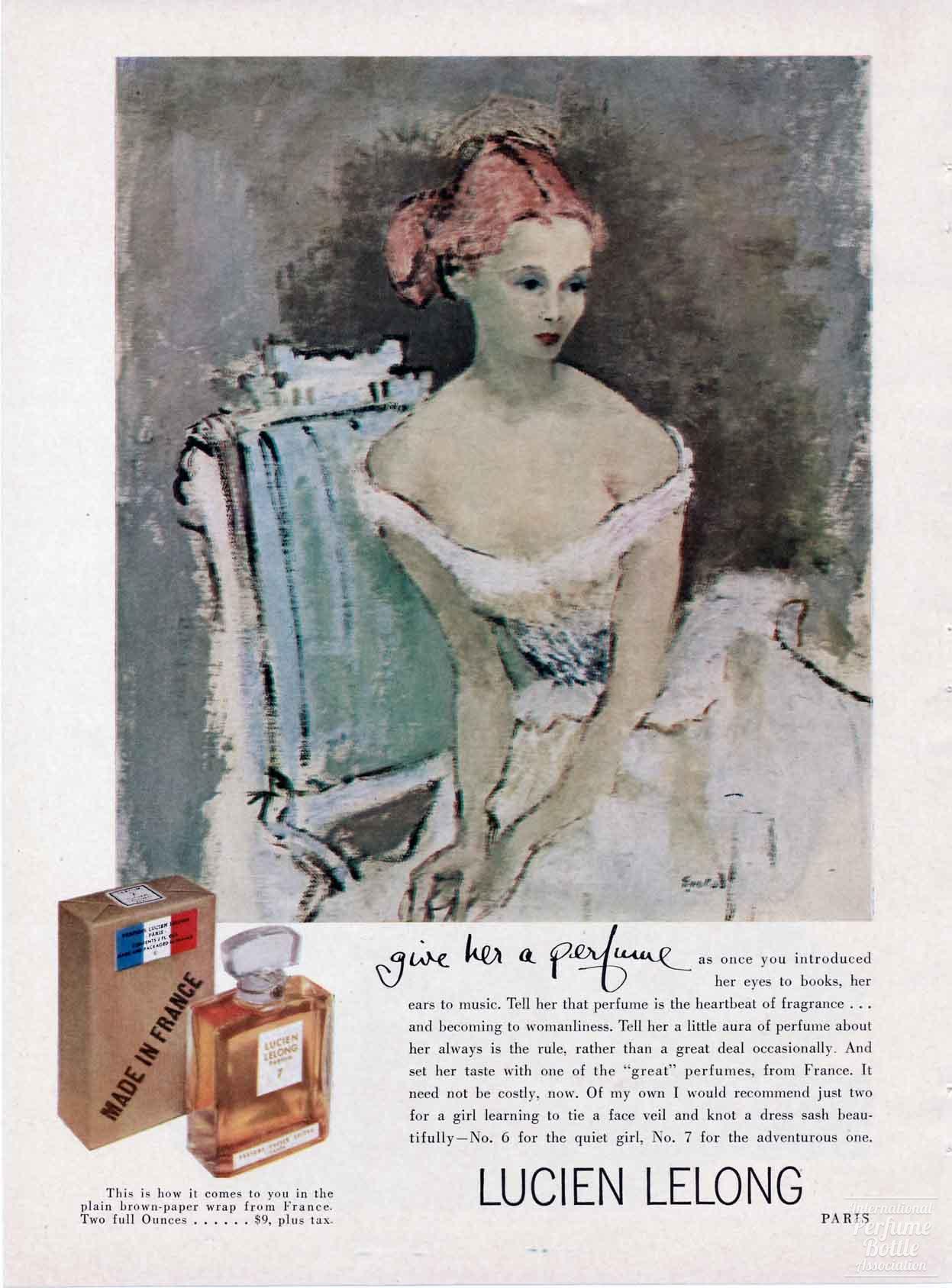 "No. 7" by Lucien Lelong Advertisement - 1957