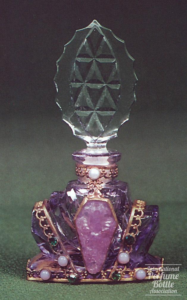 Violet Jeweled Czech Bottle