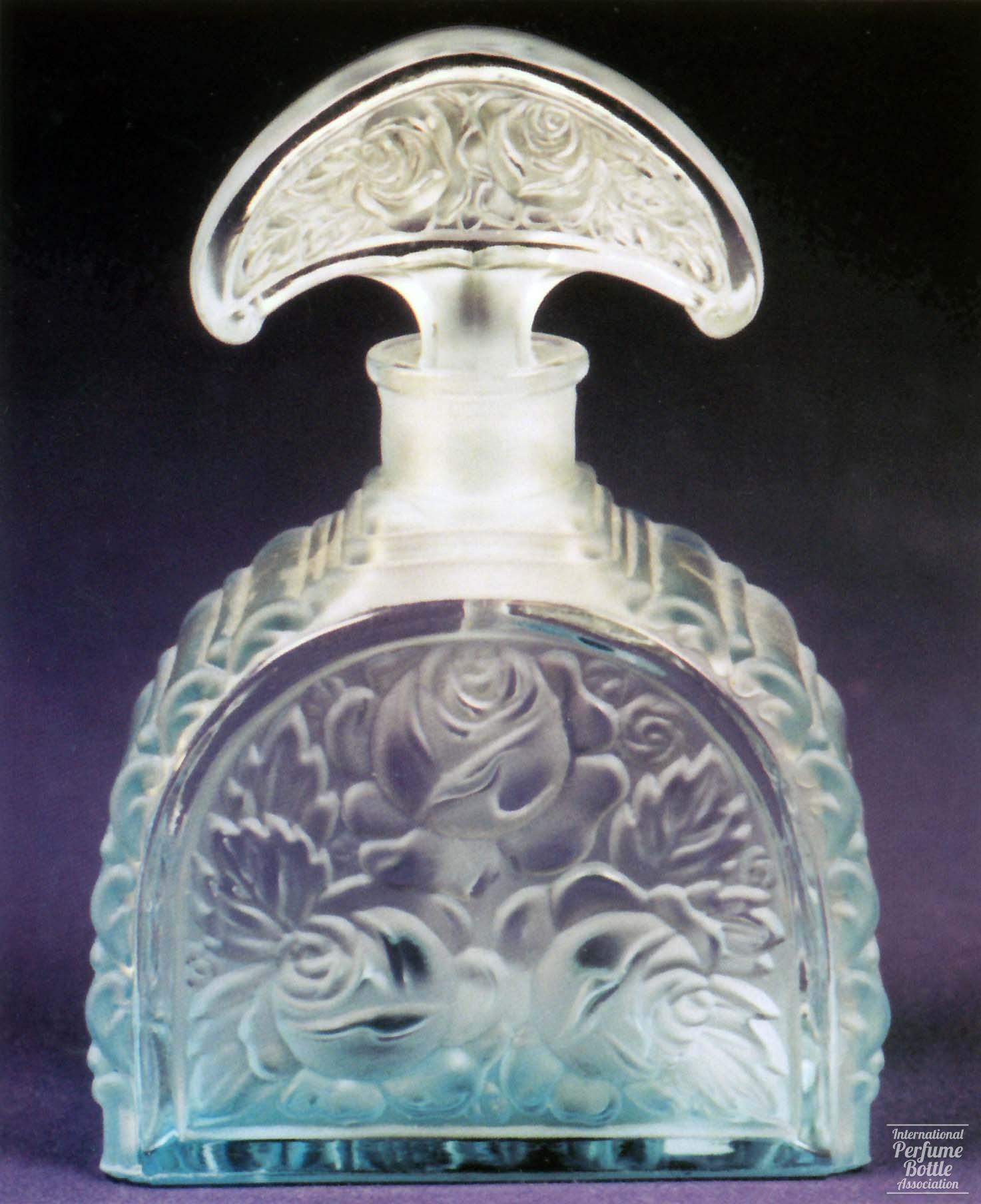 Blue Czech Molded With Roses