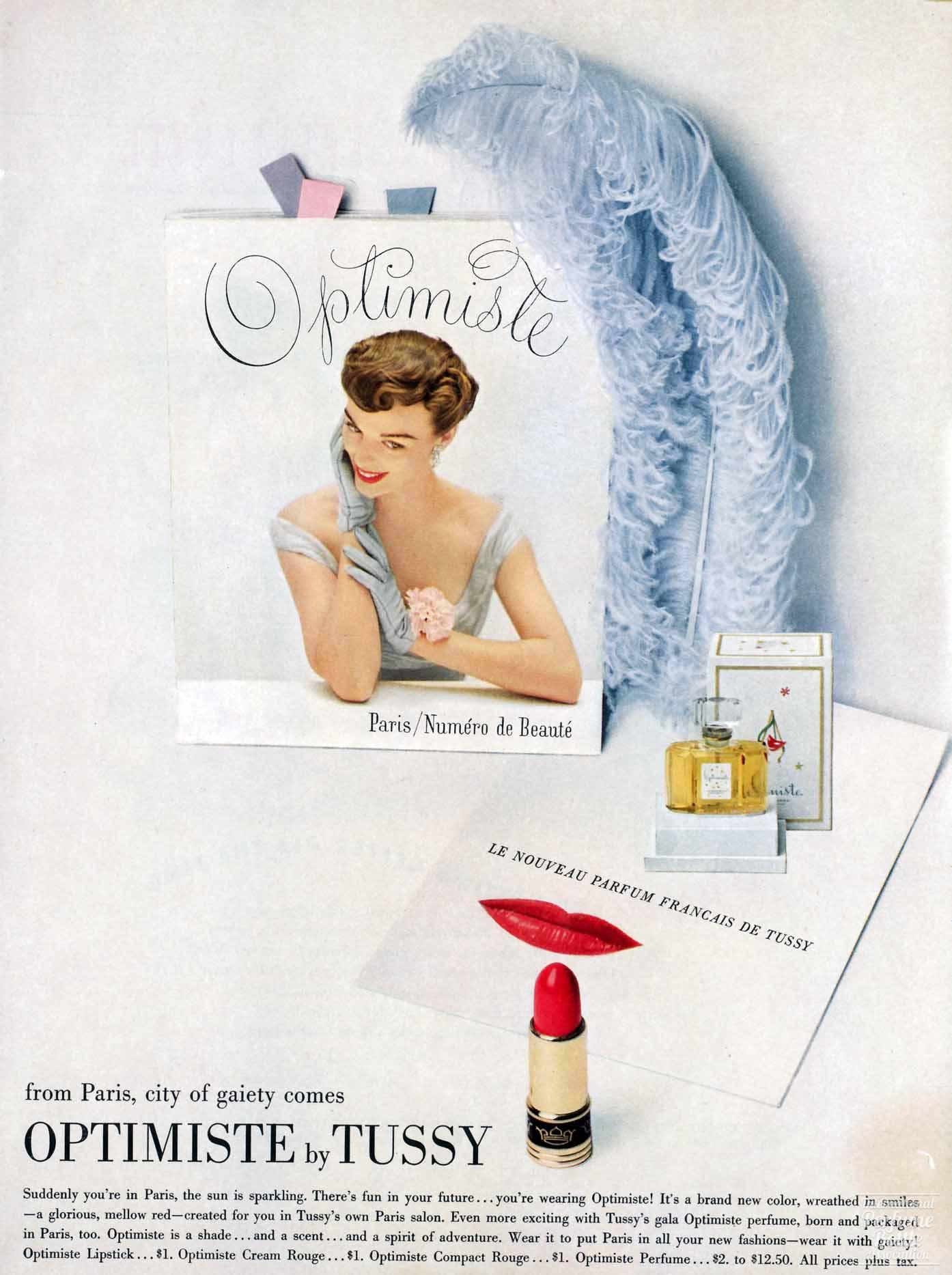 "Optimiste" by Tussy Advertisement - 1949