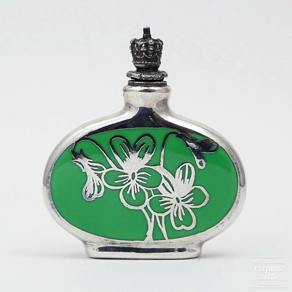 Silver Overlay Crown Top With Violets