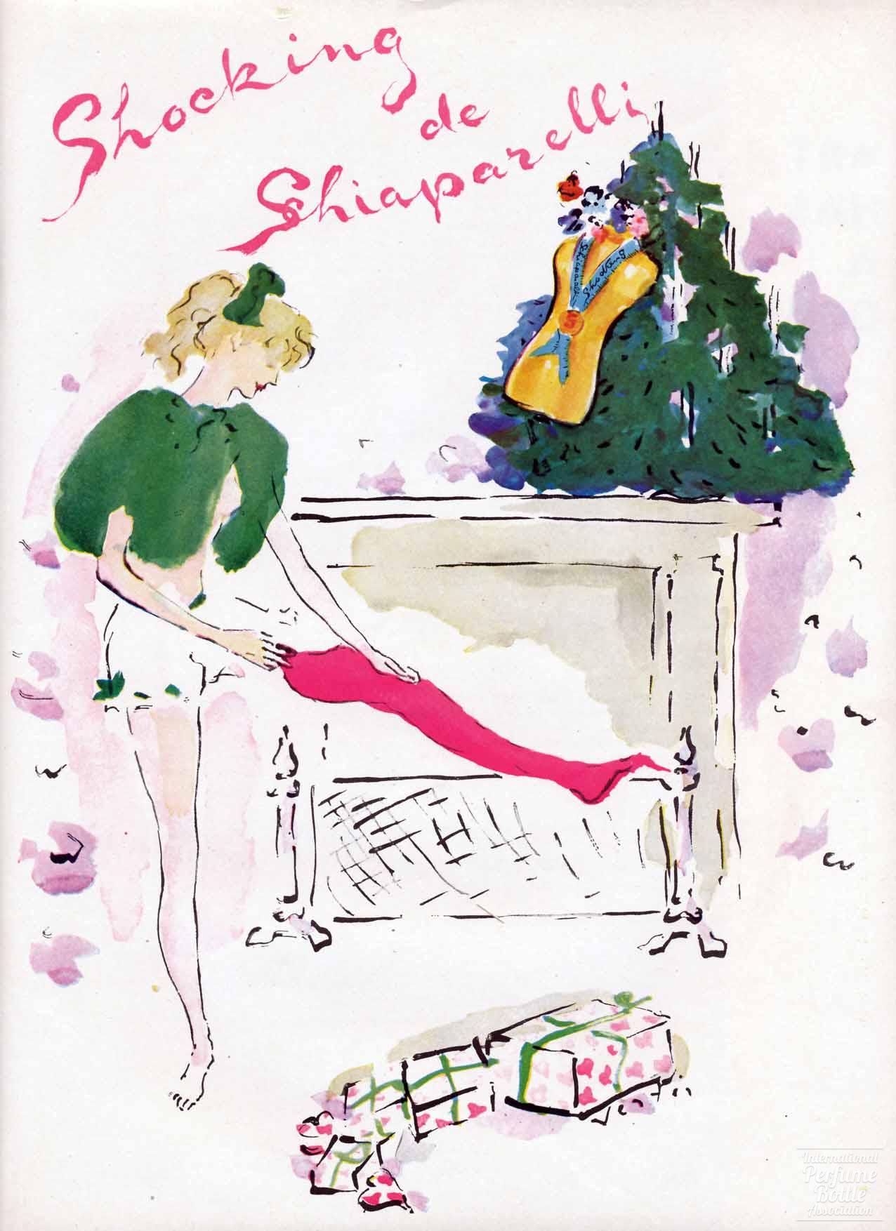 "Shocking" by Schiaparelli Christmas Advertisement - 1948
