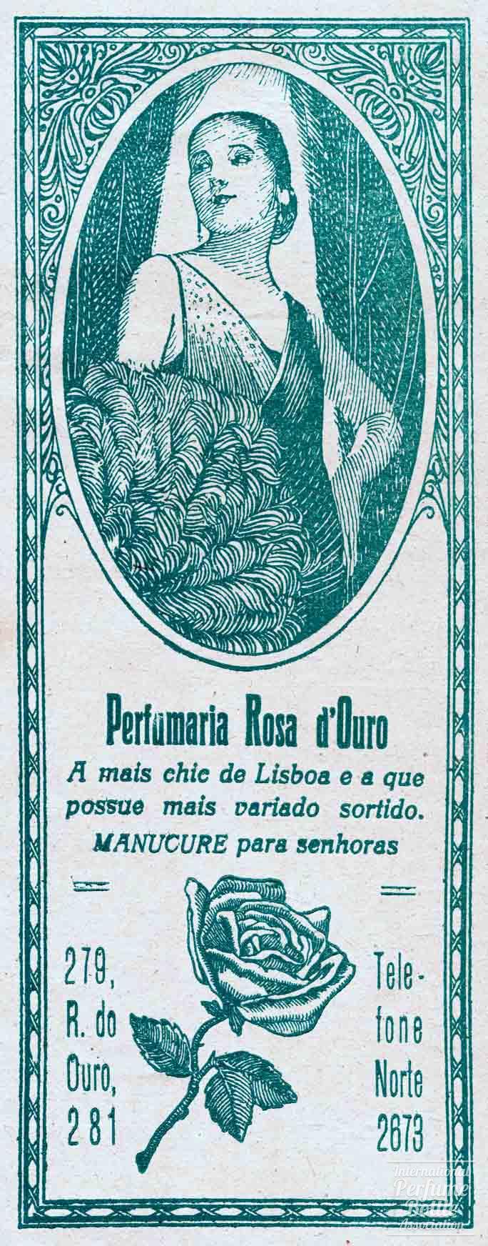 Perfumaria Rosa d'Ouro Advertisement - 1925