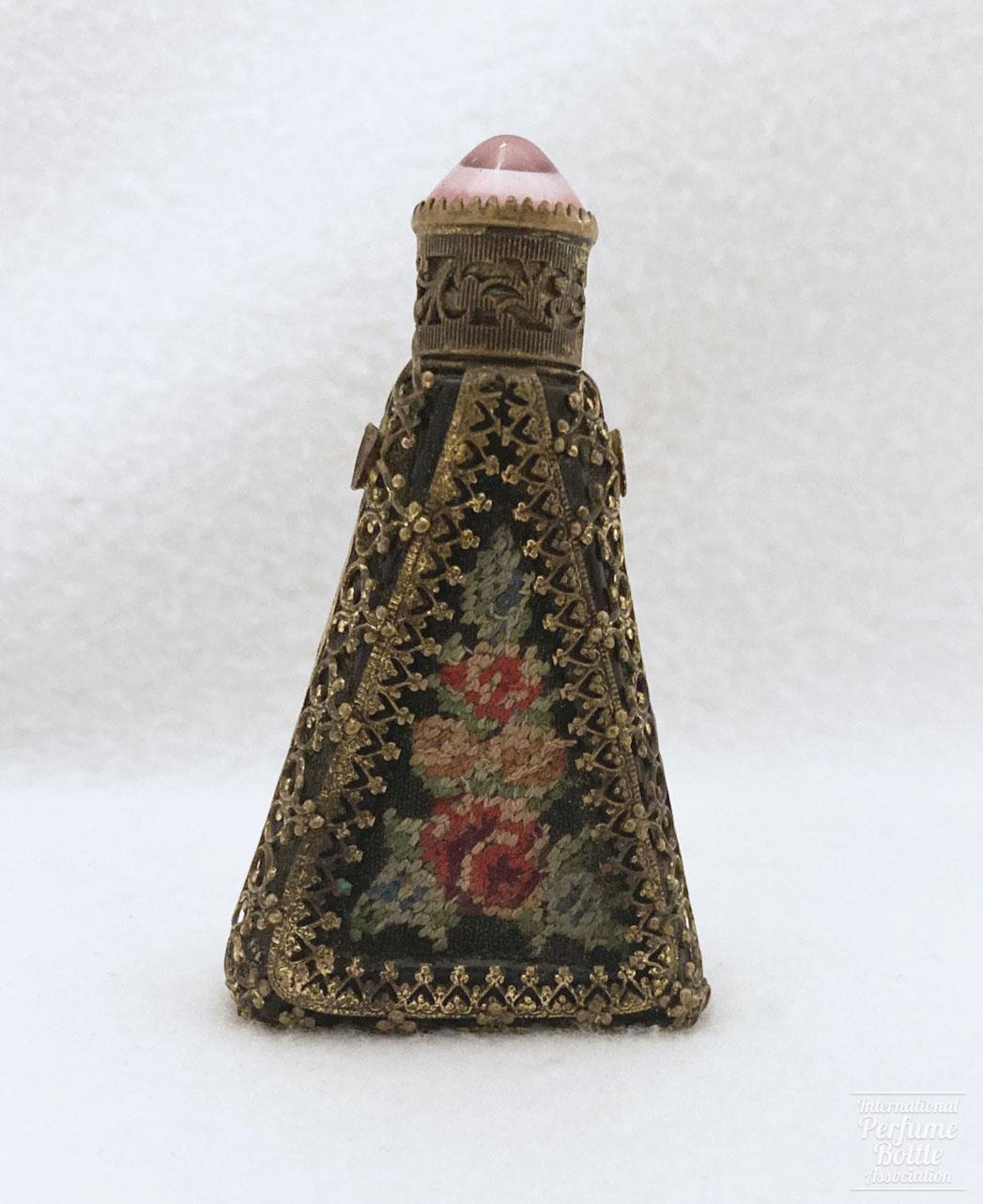 Triangular Bottle With Petit Point Roses